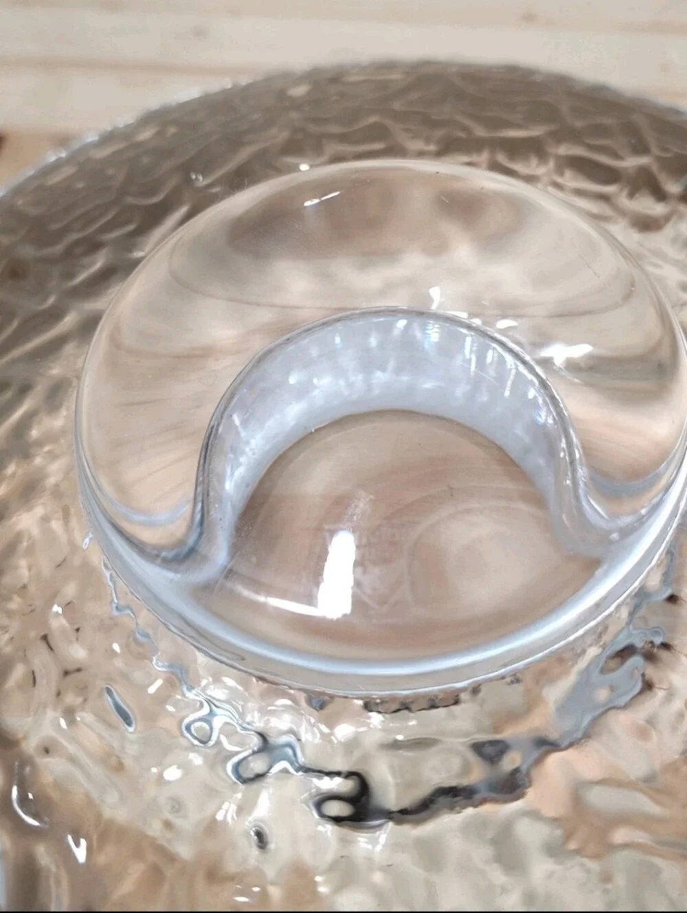 Vintage Orrefors Sweden Heavy Clear Art Glass Votive Candleholder Sticker